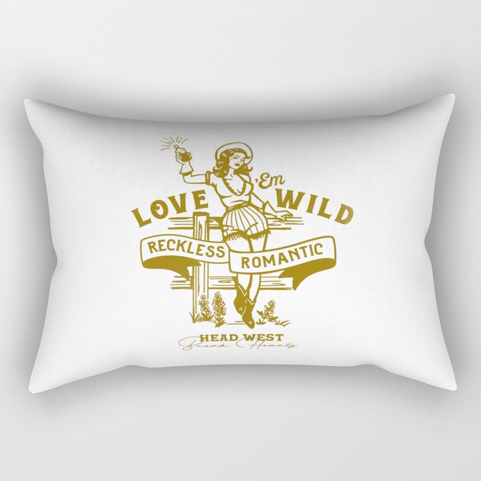 Reckless Romantic Cowgirl Rectangular Pillow Gallery Image 1