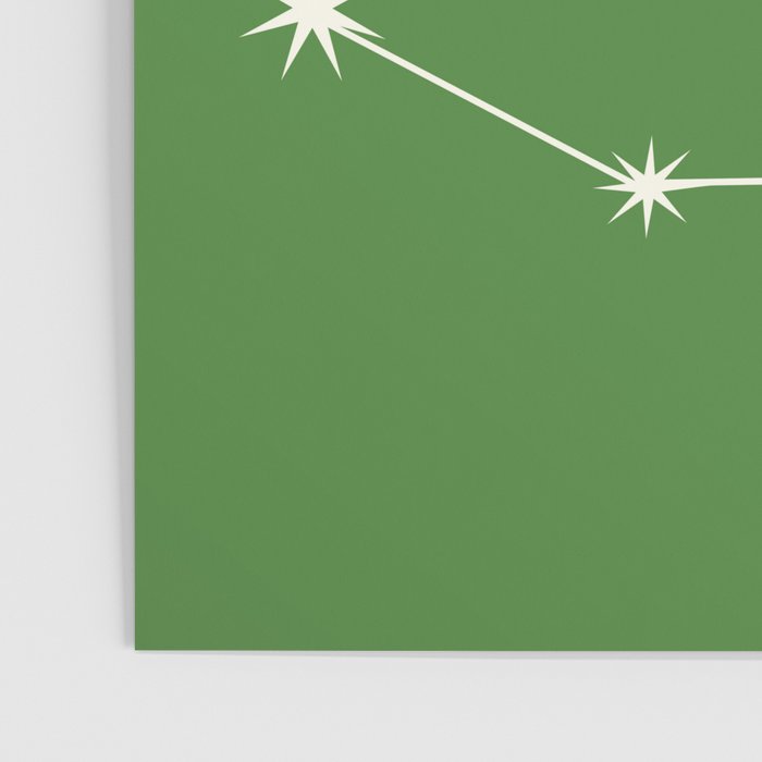 Capricorn Zodiac Star Constellation Line Art Kelly Green Poster Gallery Image 3