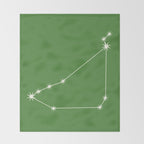 Capricorn Zodiac Star Constellation Line Art Kelly Green Throw Blanket Gallery Image 2