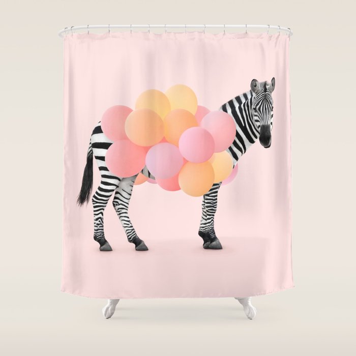 PARTY ZEBRA Shower Curtain Gallery Image 1