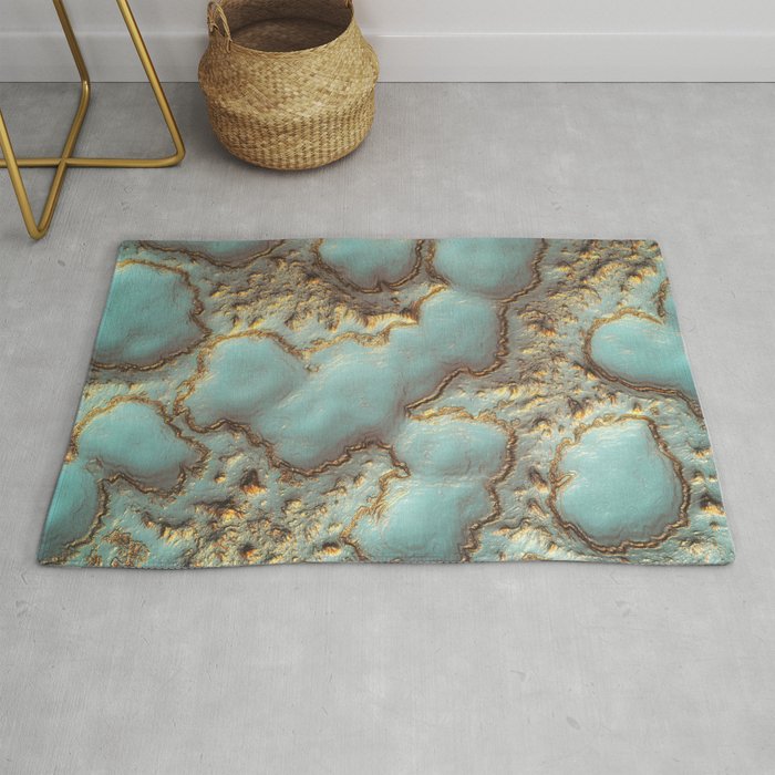 Aqua Coral Reef Abstract Rug Gallery Image 1