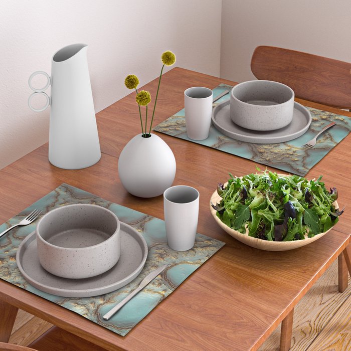 Aqua Coral Reef Abstract Placemat Gallery Image 2