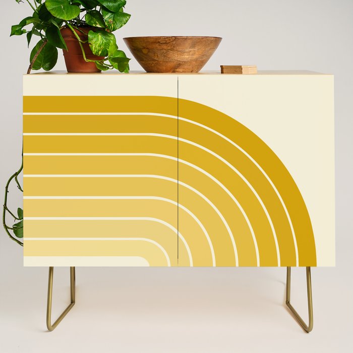 Gradient Arch XXV Gold Sunshine Mid Century Modern Rainbow Credenza Gallery Image 1