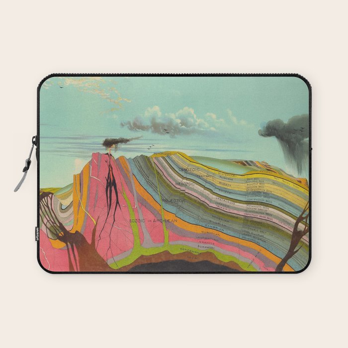 Landscape Painting, Cool Designs, Trippy Art, Mountain Painting, Scientific Poster - Geology Laptop Sleeve Gallery Image 1