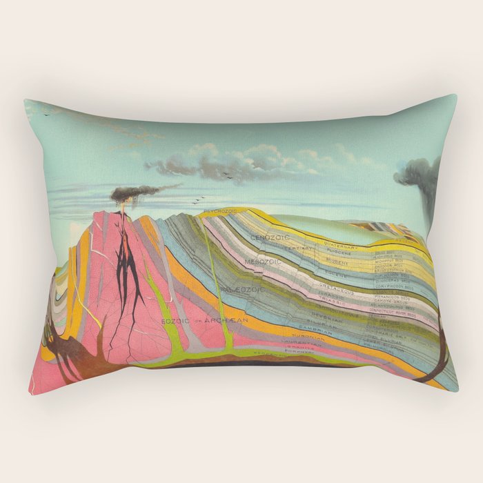 Landscape Painting, Cool Designs, Trippy Art, Mountain Painting, Scientific Poster - Geology Rectangular Pillow Gallery Image 1