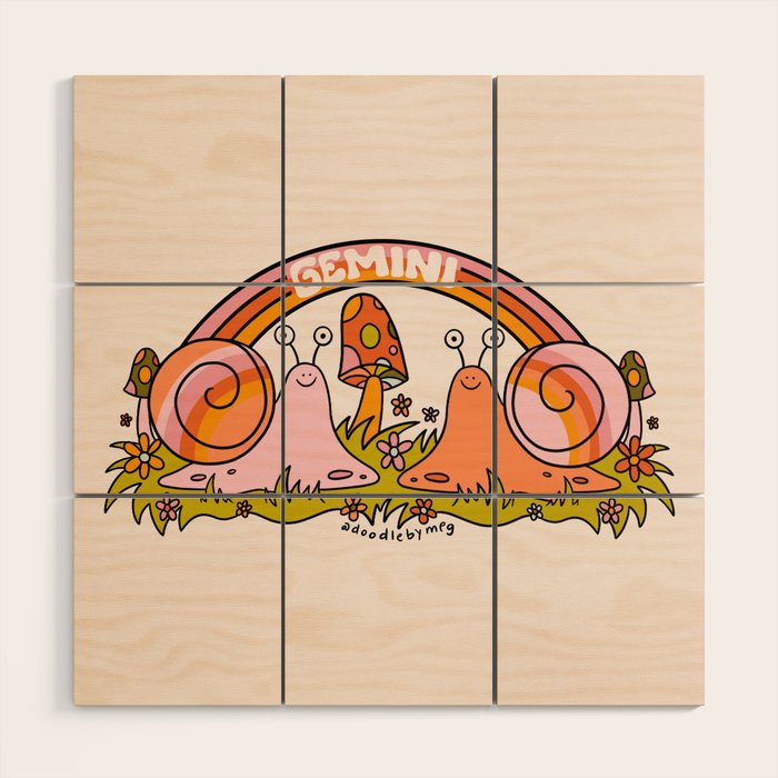 Gemini Snail Wood Wall Art Gallery Image 1
