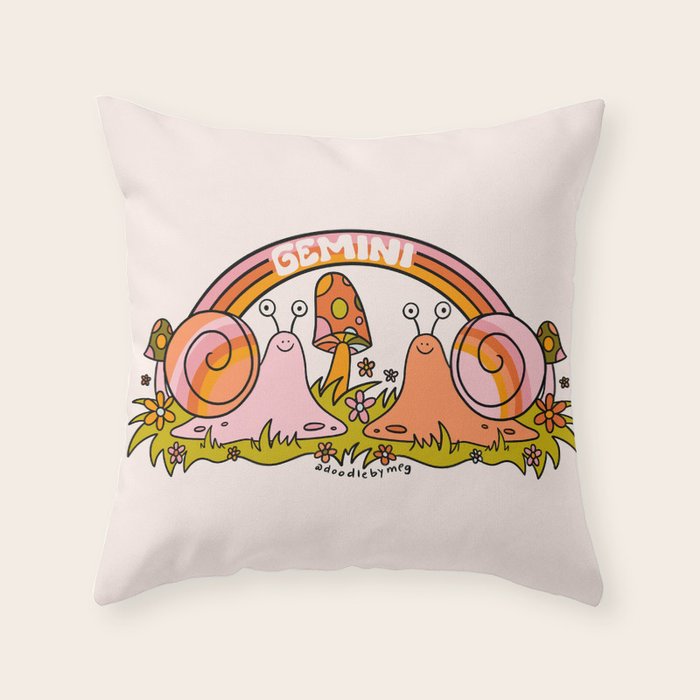 Gemini Snail Throw Pillow Gallery Image 6