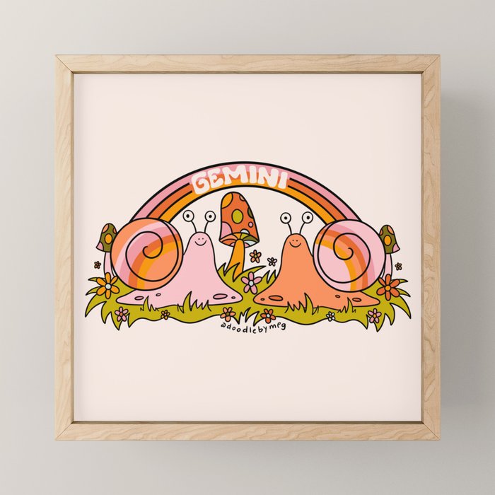Gemini Snail Mini Art Print Gallery Image 1