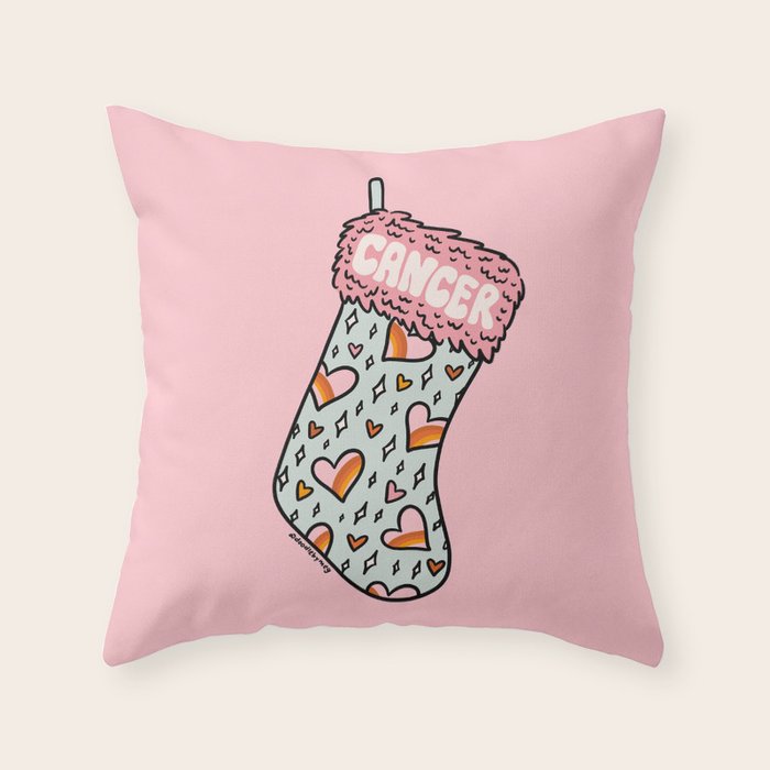 Cancer Stocking Throw Pillow Gallery Image 6