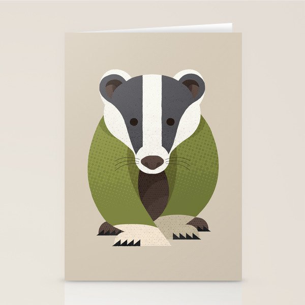 Whimsy Badger Stationery Card Gallery Image 2