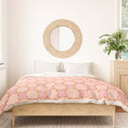 Retro floral check pink Duvet Cover Gallery Image 3