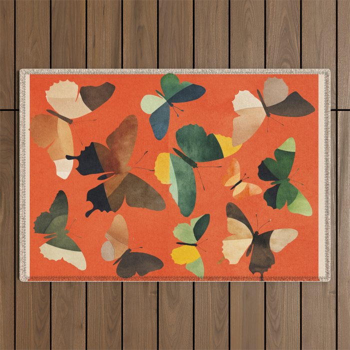Beautiful Butterflies 3 Outdoor Rug Gallery Image 1