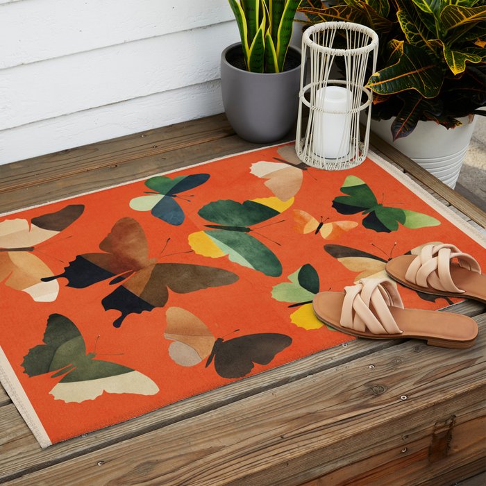 Beautiful Butterflies 3 Outdoor Rug Gallery Image 2