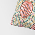 Retro Floral Beetle - pink red gold and teal Pillow Sham Gallery Image 4