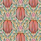 Retro Floral Beetle - pink red gold and teal Coffee Mug Gallery Image 2