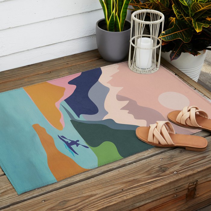 River Canyon Kayaking Outdoor Rug Gallery Image 2