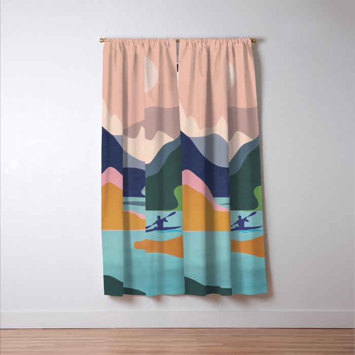 River Canyon Kayaking Window Curtain Gallery Image 3