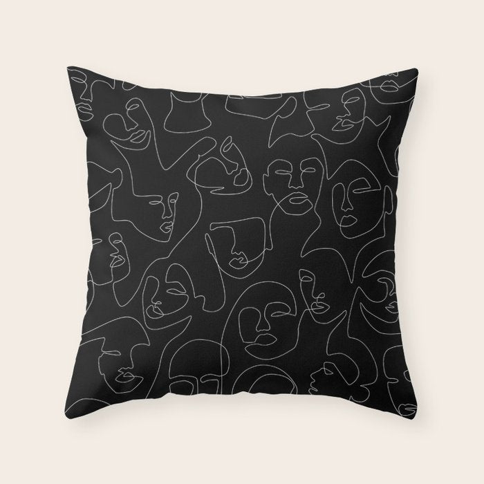 Face Lace Throw Pillow Gallery Image 1