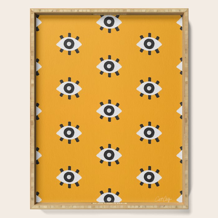 Evil Eye Dots - Marigold Palette Serving Tray Gallery Image 1