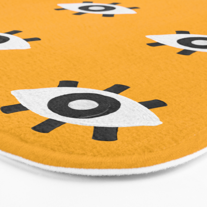Evil Eye Dots - Marigold Palette Bath Mat Gallery Image 3