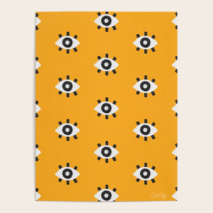 Evil Eye Dots - Marigold Palette Poster Gallery Image 1