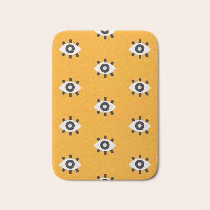 Evil Eye Dots - Marigold Palette Bath Mat Gallery Image 1