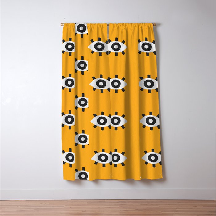 Evil Eye Dots - Marigold Palette Window Curtain Gallery Image 3