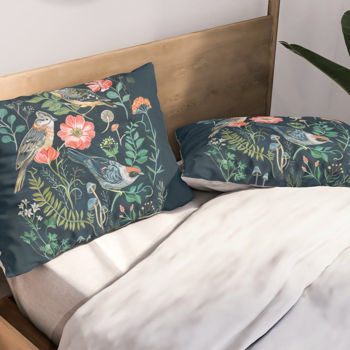 Birds Garden Pillow Sham Gallery Image 2