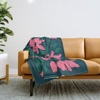 Flowers & Branches: Night Edition Throw Blanket Gallery Image 1