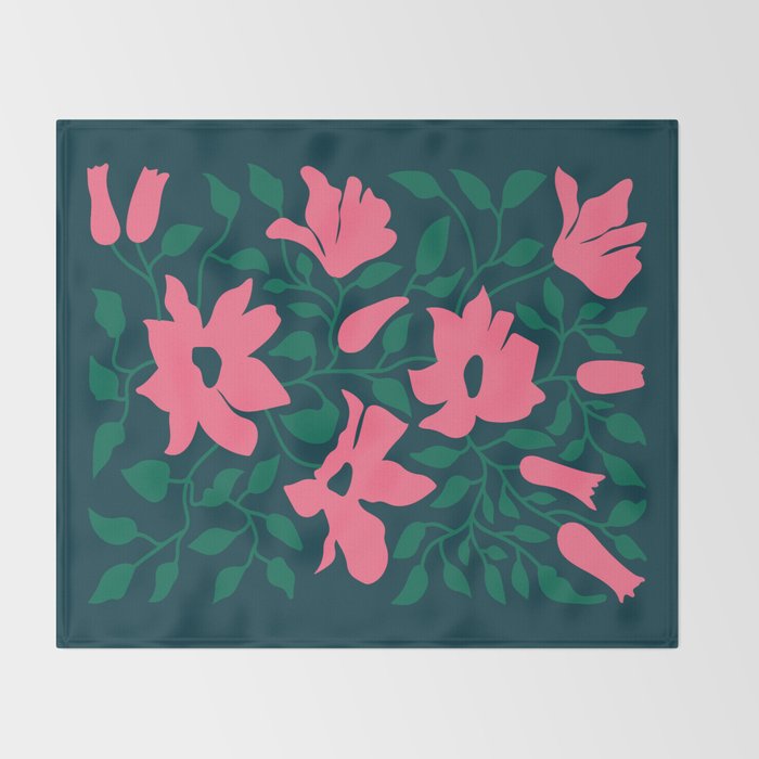 Flowers & Branches: Night Edition Throw Blanket Gallery Image 2