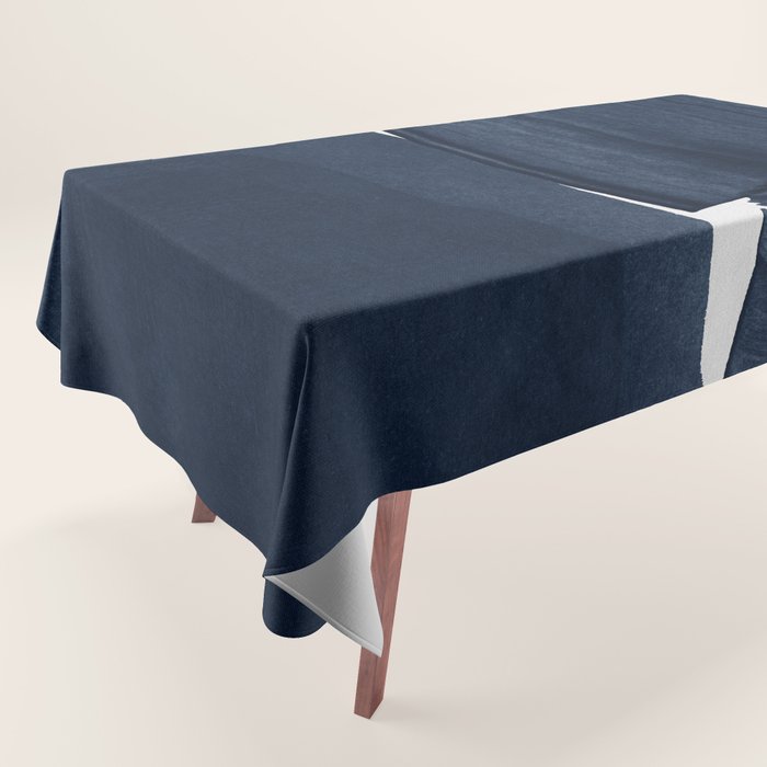 Minimalist Painting Blue I, Navy Decor Tablecloth Gallery Image 1