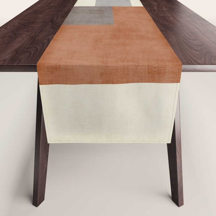 Terra Earth Tones Geometric Modern Abstract Table Runner Gallery Image 1