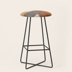 Terra Earth Tones Geometric Modern Abstract Stool Gallery Image 1