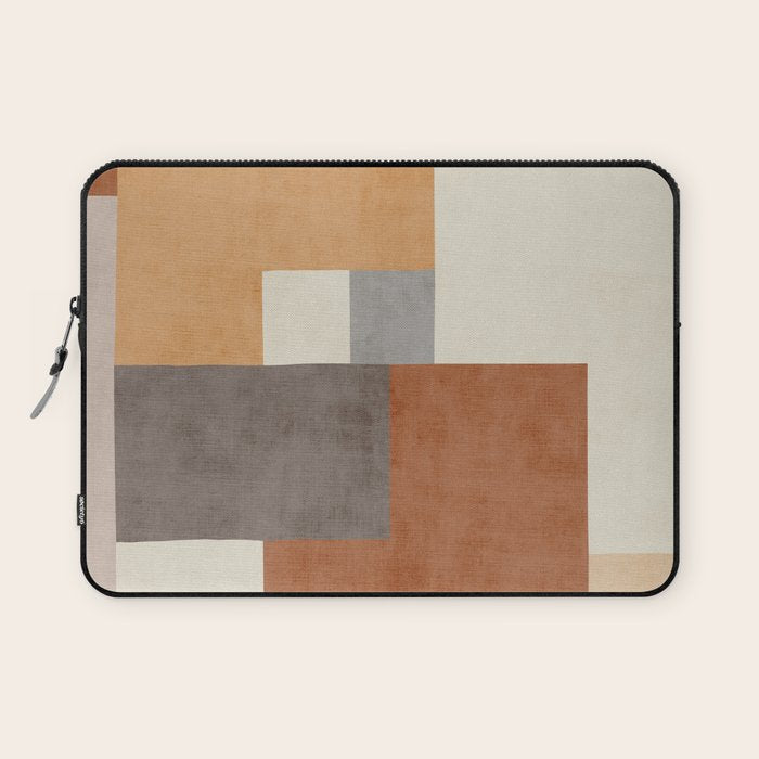 Terra Earth Tones Geometric Modern Abstract Laptop Sleeve Gallery Image 1