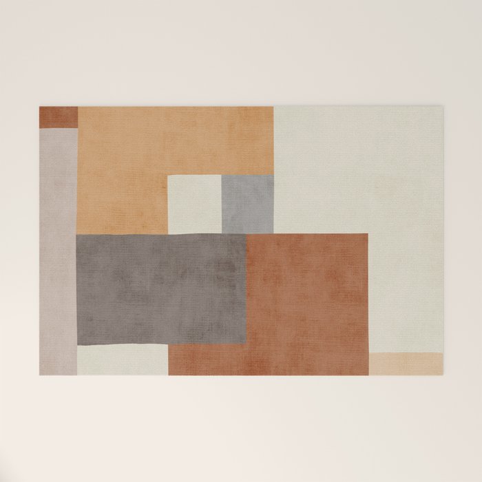Terra Earth Tones Geometric Modern Abstract Welcome Mat Gallery Image 1