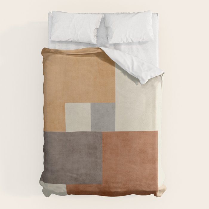 Terra Earth Tones Geometric Modern Abstract Duvet Cover Gallery Image 1