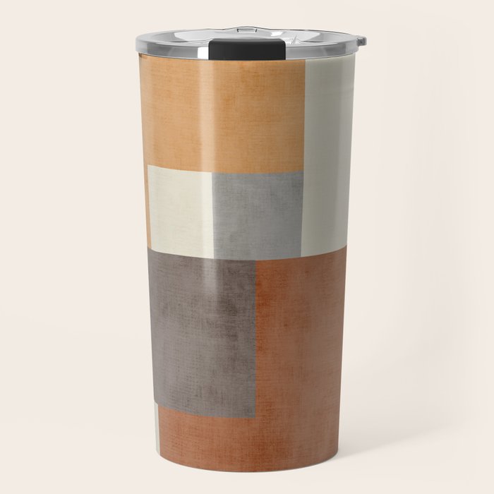 Terra Earth Tones Geometric Modern Abstract Travel Mug Gallery Image 1
