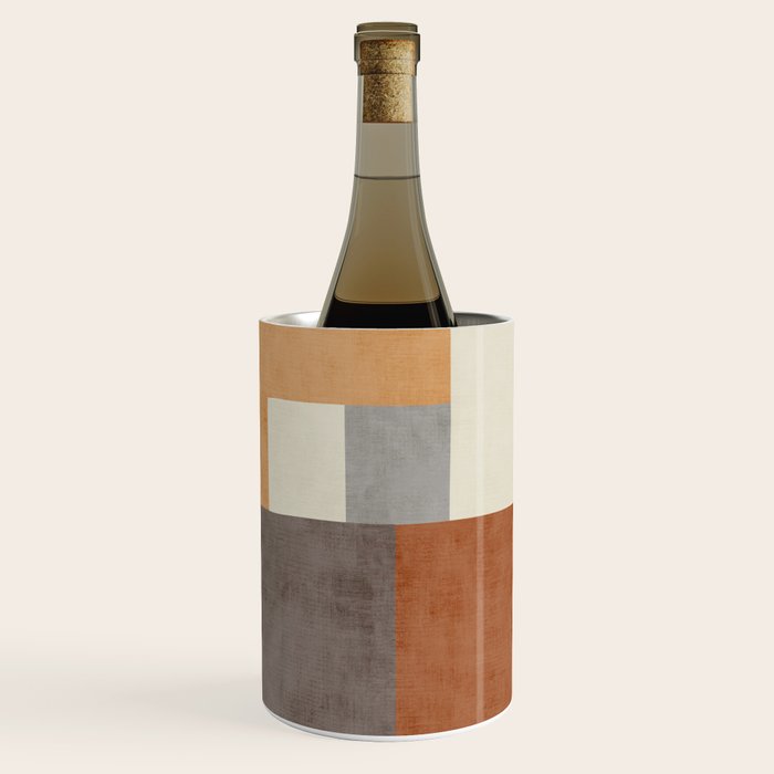 Terra Earth Tones Geometric Modern Abstract Wine Chiller Gallery Image 1