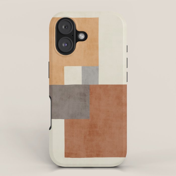 Terra Earth Tones Geometric Modern Abstract iPhone Case Gallery Image 1