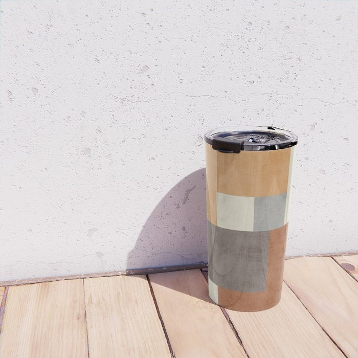 Terra Earth Tones Geometric Modern Abstract Travel Mug Gallery Image 4