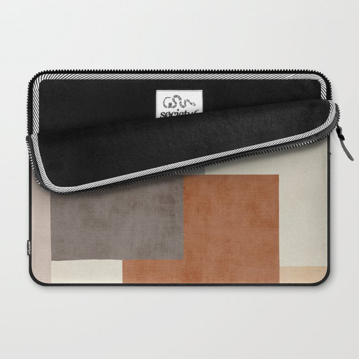 Terra Earth Tones Geometric Modern Abstract Laptop Sleeve Gallery Image 2