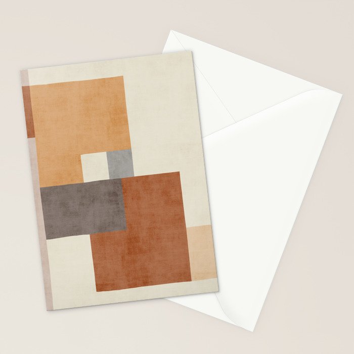 Terra Earth Tones Geometric Modern Abstract Stationery Card Gallery Image 2