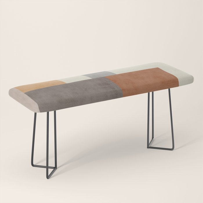 Terra Earth Tones Geometric Modern Abstract Bench Gallery Image 1