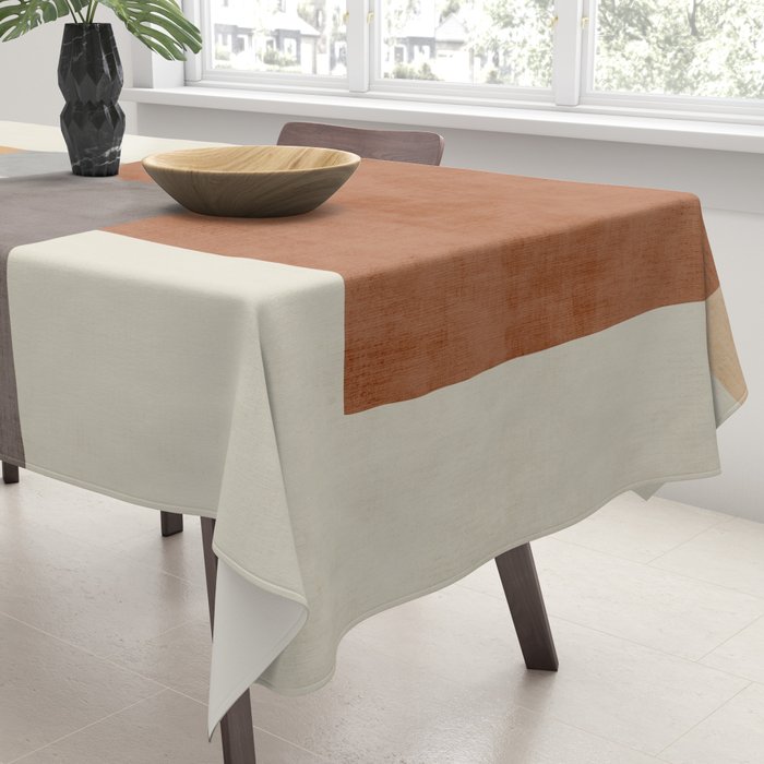 Terra Earth Tones Geometric Modern Abstract Tablecloth Gallery Image 3
