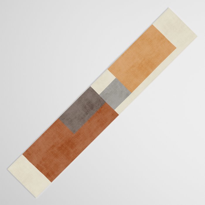 Terra Earth Tones Geometric Modern Abstract Table Runner Gallery Image 3