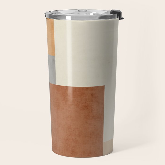 Terra Earth Tones Geometric Modern Abstract Travel Mug Gallery Image 2