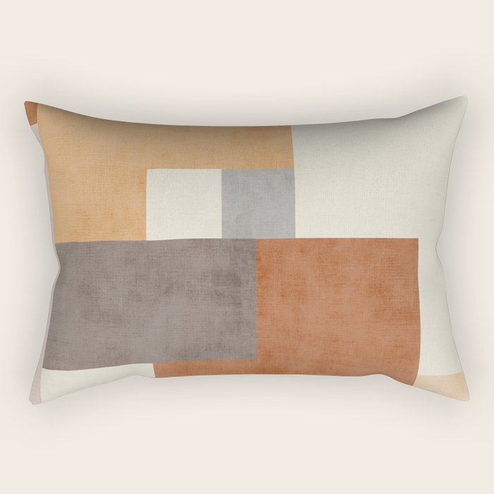 Terra Earth Tones Geometric Modern Abstract Rectangular Pillow Gallery Image 2