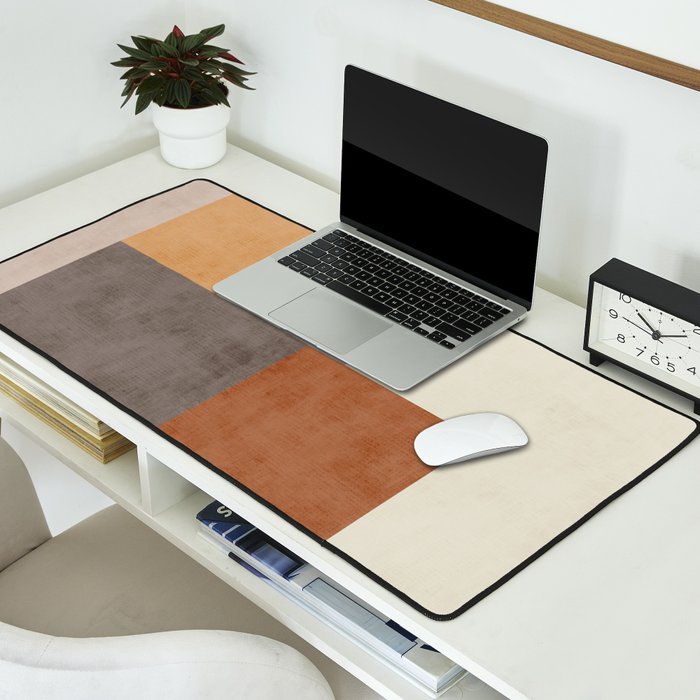 Terra Earth Tones Geometric Modern Abstract Desk Mat Gallery Image 2