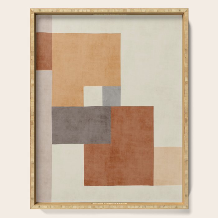 Terra Earth Tones Geometric Modern Abstract Serving Tray Gallery Image 1