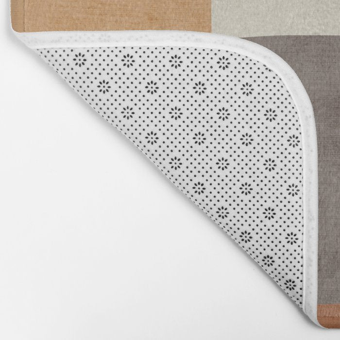 Terra Earth Tones Geometric Modern Abstract Bath Mat Gallery Image 2